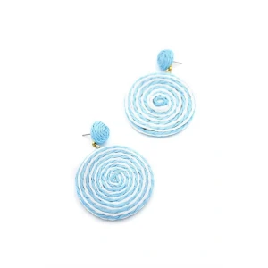 İEG® Kumaş Sarmal Küpe - Mavi