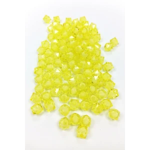 İEG Küp Boncuk İçten Boncuklu Bileklik Çanta Boncuğu 10 mm 50 gr Sarı - BNC454