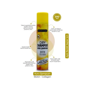 İEG Kuru Şampuan Biotin Collagen 200 ML - Açık Renkli Saçlar - mrfs