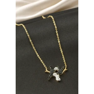 ieg™ Kuş Zirkon Taşlı Çelik Kolye