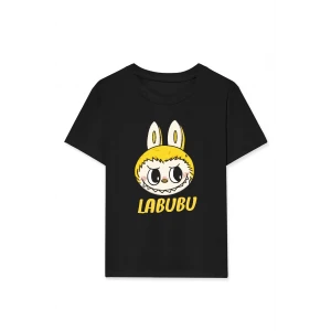 ieg™      Labubu   Baskılı T-Shirt - Siyah -