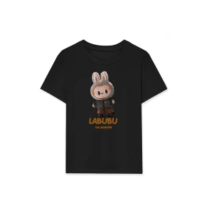 ieg™      Labubu   Baskılı T-Shirt - Siyah -