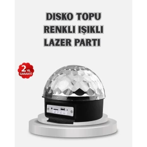 ieg™ Led Disko Küresi Bluetooth Hoparlörlü Ritimle Senkronize Döner Işıklı