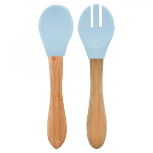 ieg™ Mama Kaşığı ve Çatal Seti Mineral Blue