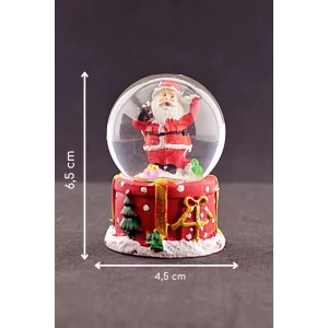 ieg ™ Merry Christmas Sevimli Noel Baba Temalı  Mini Boy Işıklı Kar Küresi 6,5 cm 1