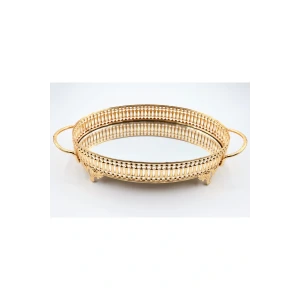 İEG® Metal Aynalı Oval Tepsi (28*20)