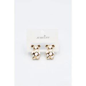 ieg™ Mineli Ayıcık Küpe - Beyaz