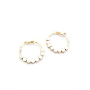 ieg™ Mineli Halka Küpe - Beyaz