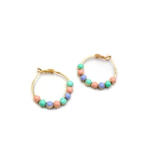 ieg™ Mineli Halka Küpe - ÇOK RENKLİ