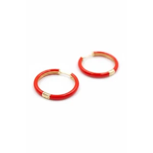 ieg™ Mineli Halka Küpe - Kırmızı