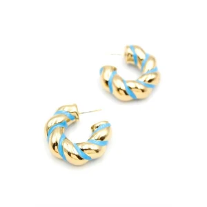 ieg™ Mineli Halka Küpe - Mavi