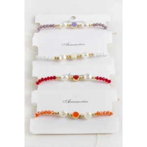 ieg™ Mineli İnci Kristal Makrome İp Bileklik