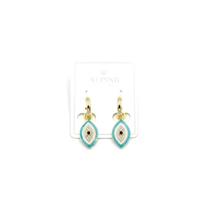 İEG Mineli Nazar Küpe - 14K Altın