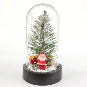 ieg ™ Noel Baba ve Çam Ağacı Temalı Led Işıklı Fanus