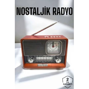 ieg™ Nostaljik Görünümlü USB Girişli Bluetooth Bağlantılı Radyo