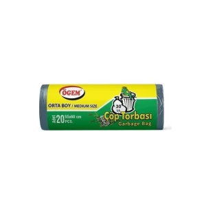 ieg™ Orta Boy Çöp Torbası 55 x 60 cm 20 Li Rulo x 5 Paket = 100 Adet (Mavi)