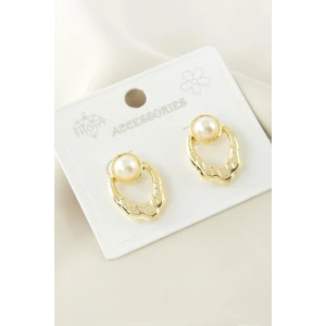 ieg™ Oval Metal İnci Küpe