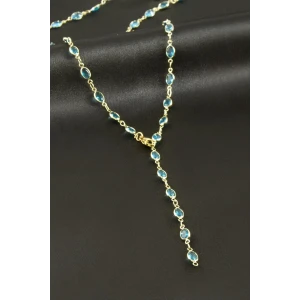 ieg™ Oval Zirkon Taşlı Çelik Y Kolye