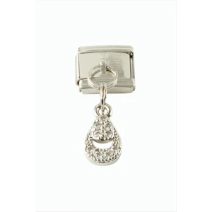 ieg™ Oval Zirkon Taşlı Sallatılı Çelik Charm
