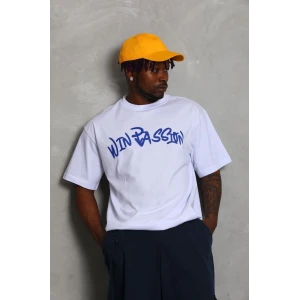 ieg™      Oversize Baskılı Bisiklet Yaka T-Shirt - Beyaz -