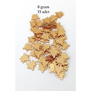 İEG Oya Abiye Bileklik Kolye Pleksi Metalik Plastik Pul Altın Renk 8 gram 35 adet - BNC481