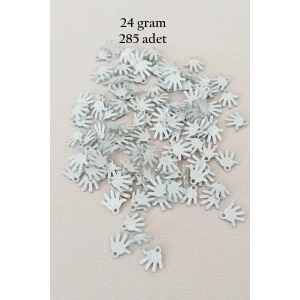 İEG Oya Abiye Bileklik Kolye Pleksi Metalik Plastik Pul Gümüş Renk 24 gram 285 adet - BNC579