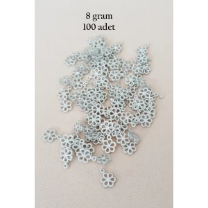 İEG Oya Abiye Bileklik Kolye Pleksi Metalik Plastik Pul Gümüş Renk 8 gram 100 adet - BNC528