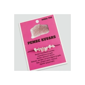 ieg™ Pembe Kuvars Doğaltaşlı İp Bileklik