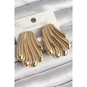 ieg™ Pirinç Gold Renk İşlemeli İstirdye Model Kadın Küpe
