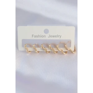 ieg™ Pirinç Gold Renk Kalp Model Küpe Seti