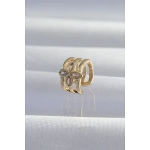 ieg™ Pirinç Gold Renk Yonca Earcuff Küpe