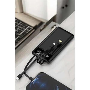 ieg™ Powerbank 20.000 Mah LCD Ekran USB Lightning Type-C Uyumlu İOS ve Android