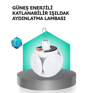 ieg™ Pratik Katlanabilir Solar LED Aydınlatma Lambası