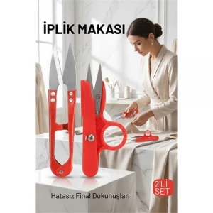ieg™ Premium 2’li Profesyonel İplik Tiftik Makası Seti - Çelik Hassas Nakış Snips