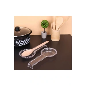 İEG® Şeffaf Plastik Boncuklu Kelepçe Kaşık Çırpıcı Altlığı 28 Cm Royaleks