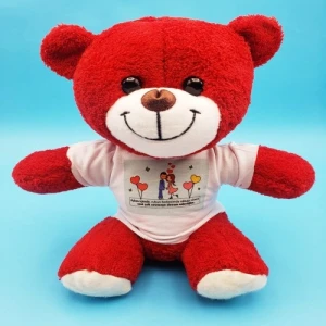 ieg™  Sevimli Çiftler Tişörtlü Kırmızı Ayı