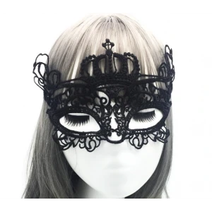 ieg™ Siyah Dantel İşlemeli Balo Maskesi 9 No