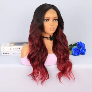 ieg™ Siyah Kızıl Ombreli Tül Peruk