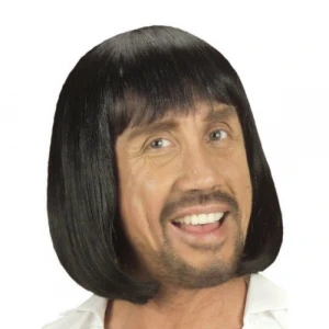 ieg ™ Siyah Renk Erkekler İçin Kısa Ortaçağ Peruğu