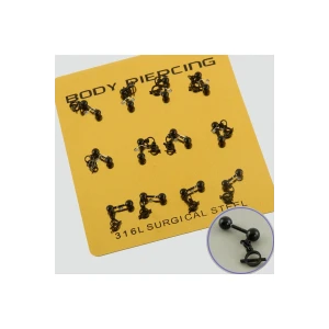 ieg™ Siyah Renkli Sallantılı Çelik Piercing 1 Adet