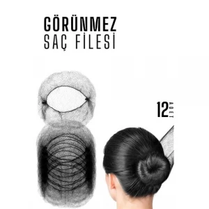 retroieg™ SİYAH Saç Filesi Görünmez 12 ADET