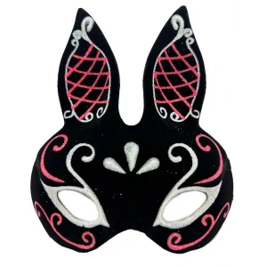 ieg™ Siyah Süet Tavşan Maskesi Simli