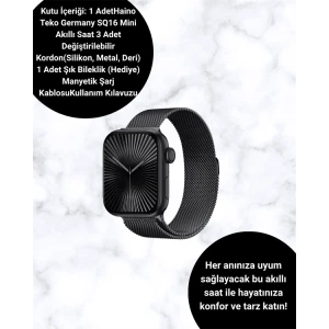 ieg™ SQ-16 Mini Series 10 Akıllı Saat – 3 Kordon + Hediye Bileklik