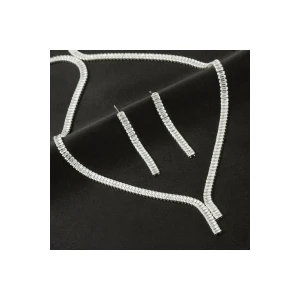 ieg™ Tamtur Baget Taşlı Lüks Set Kolye 4 mm