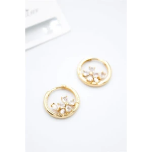 ieg™ Taşlı Çiçek Küpe - Altın