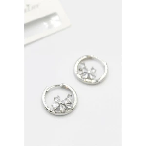 ieg™ Taşlı Çiçek Küpe - Gümüş