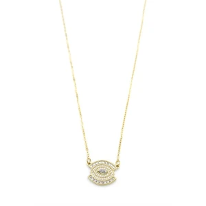 İEG Taşlı Göz Kolye - Altın