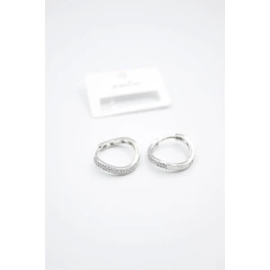 İEG Taşlı Halka Küpe - Gümüş