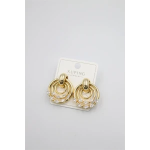 ieg™ Taşlı Halkalı Küpe - Altın