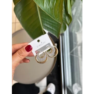 ieg™ Taşlı Hilal Küpe - Altın